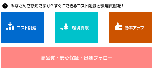 みなさんご存知ですか？すぐにできるコスト削減と環境貢献を！